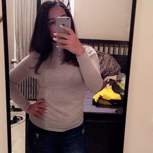 Long Sleeve Tan Turtleneck Sweater